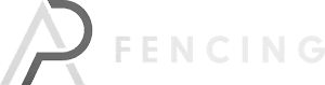 Logo of AP Fencing, featuring the letters "A" and "P" with a sleek design, emphasizing fencing services.